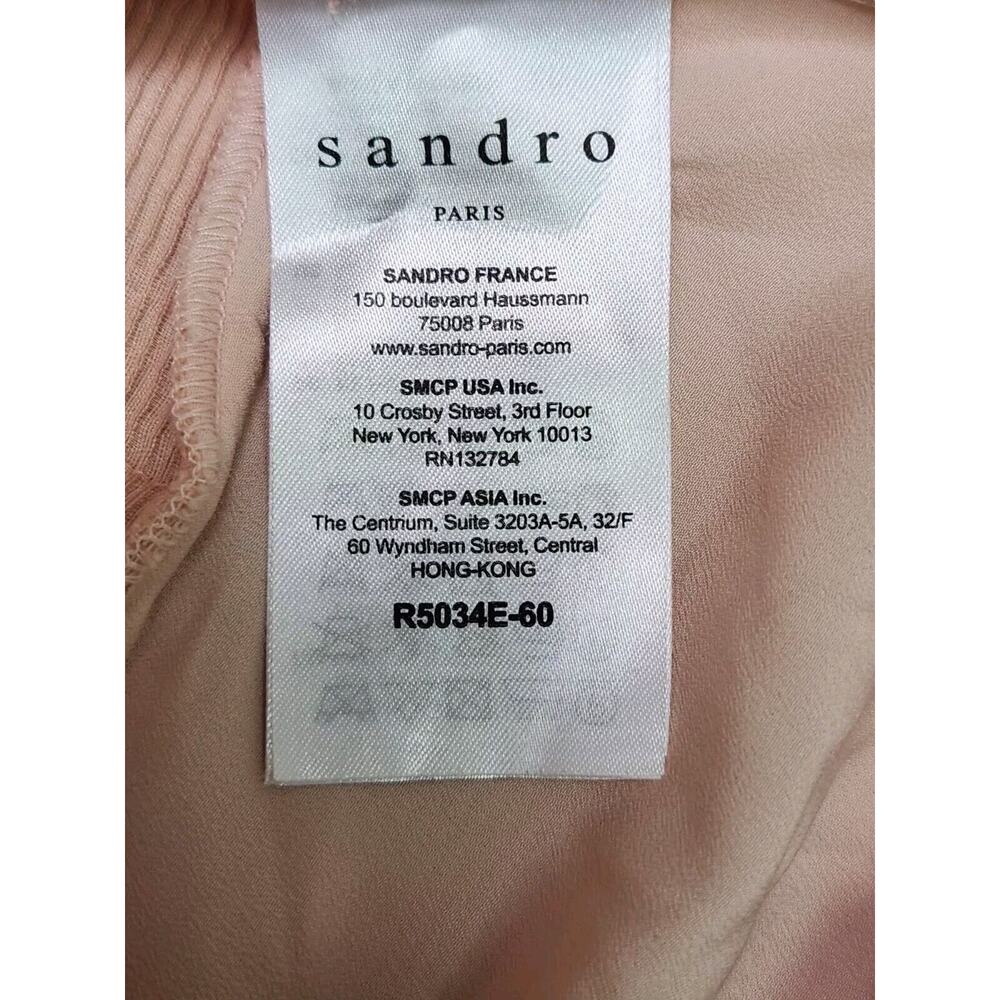 Sandro Women's Girly Ruffle-Trimmed Mini Dress Rose Pink Size 3 Pre-owned - Picture 12 of 16